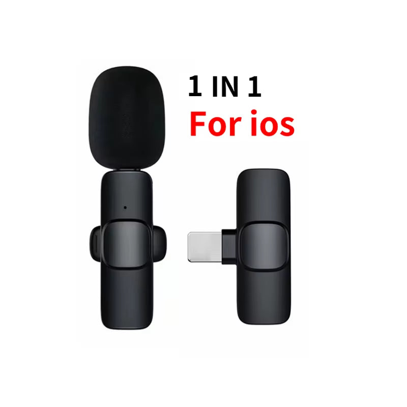 New Wireless Lavalier Microphone Portable Audio Video Recording Mini Mic for Iphone Android Live Broadcast Gaming Phone Mic