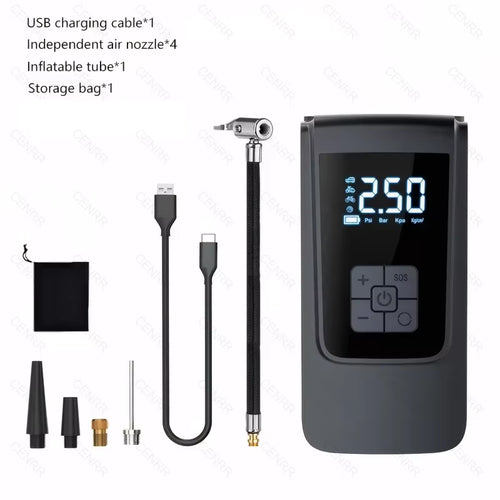 Portable Car Air Pump Wireless Tire Inflator Electric Air Compressor with LCD Digital Display for Car Motorcycles Bicycle Ball