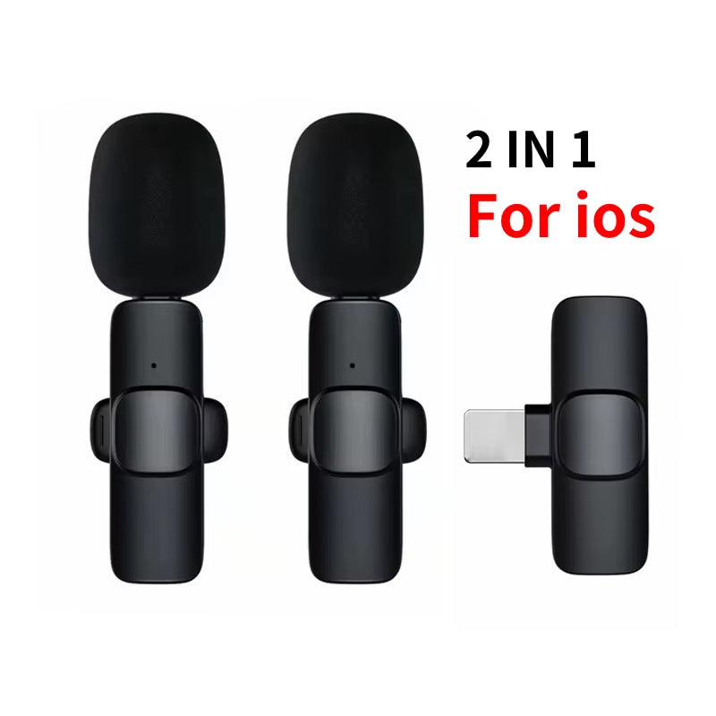 New Wireless Lavalier Microphone Portable Audio Video Recording Mini Mic for Iphone Android Live Broadcast Gaming Phone Mic