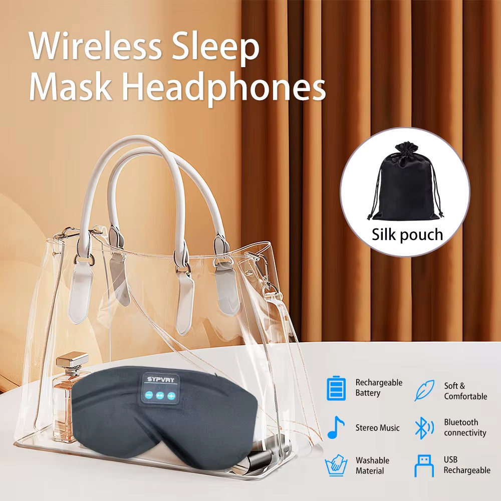 Sleeping Mask with Bluetooth 5.3 Headphones for Sleeping Sleep Shade for Women Men Fone De Ouvido Bluetooth Wireless Eye Mak